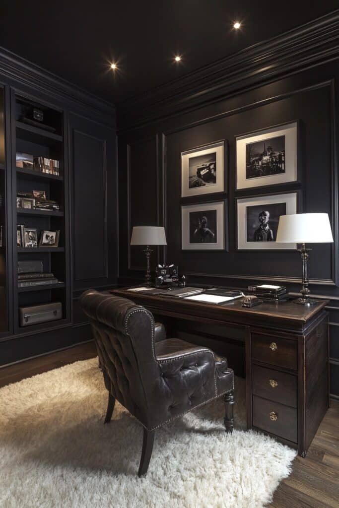 Monochromatic Theme Home Office Spaces