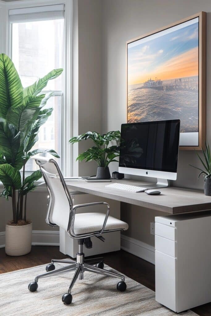 Neat Cable Management Office Setup