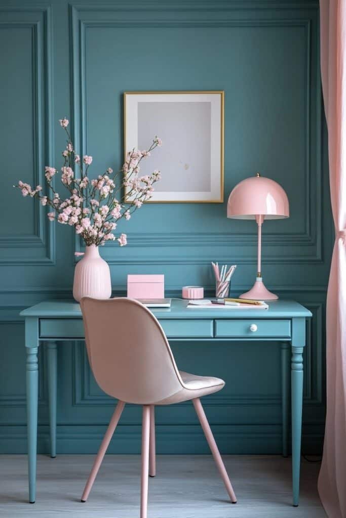 Peaceful Pastel Desk Corner