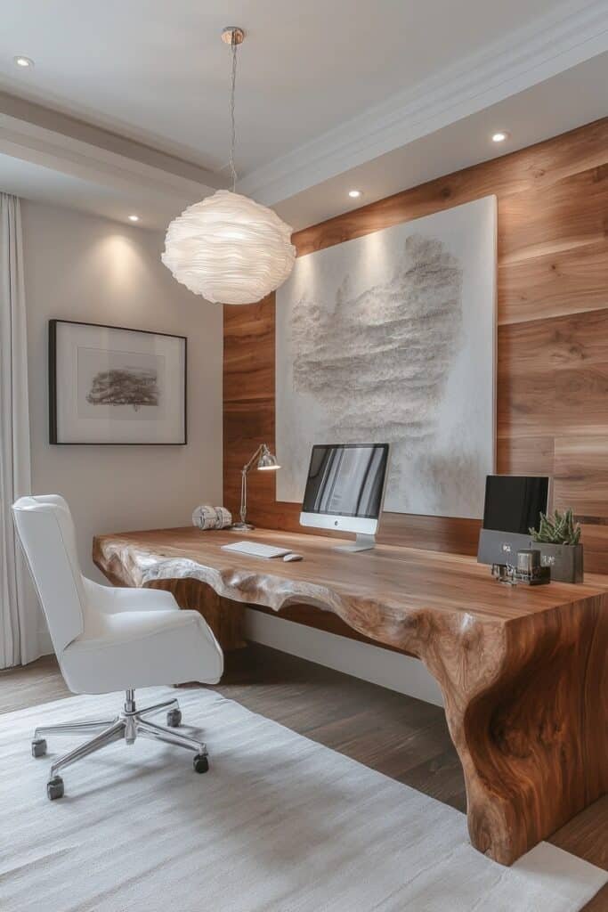 Polished White and Cedar Wood Design