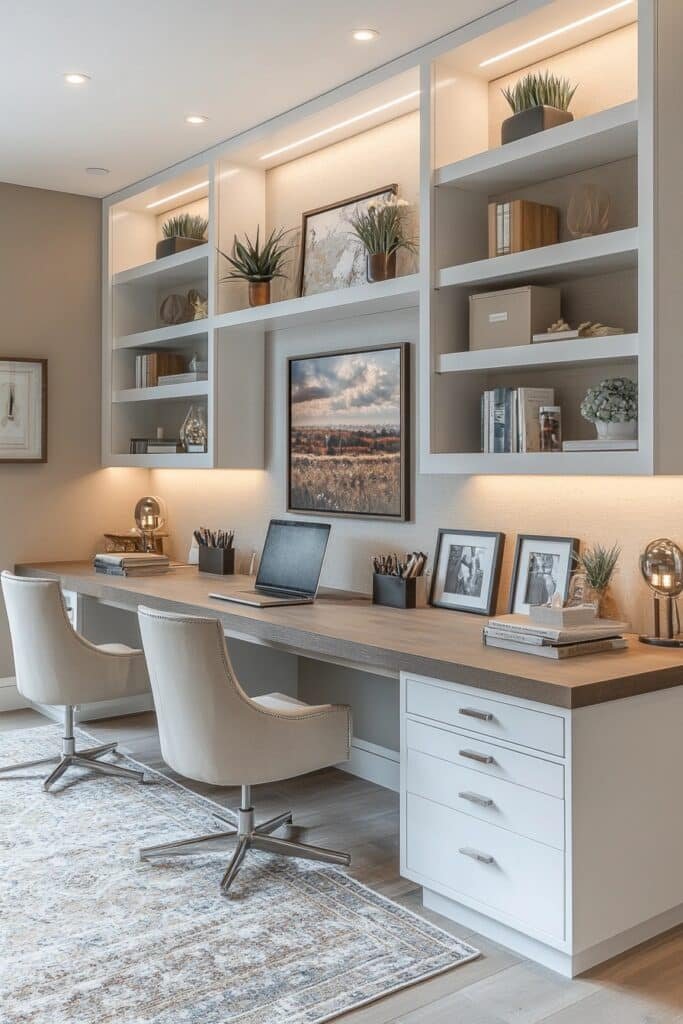 Shared Desk Area with Ample Storage