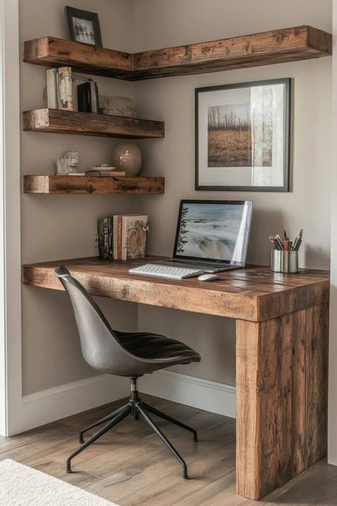 Simple Farmhouse Home Office Nook