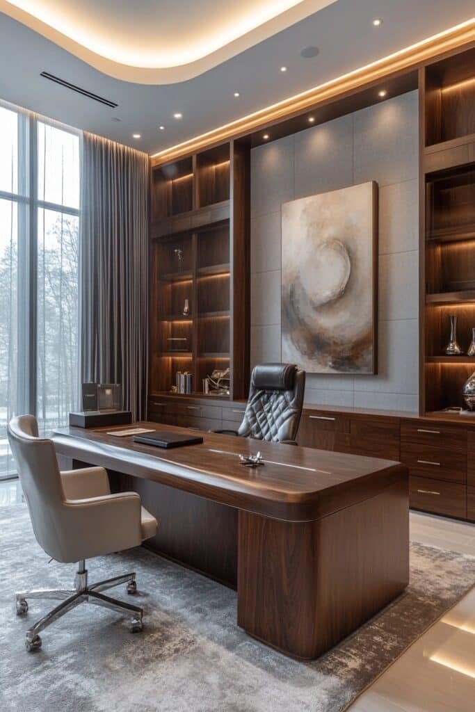 Sleek Executive Desk Arrangement