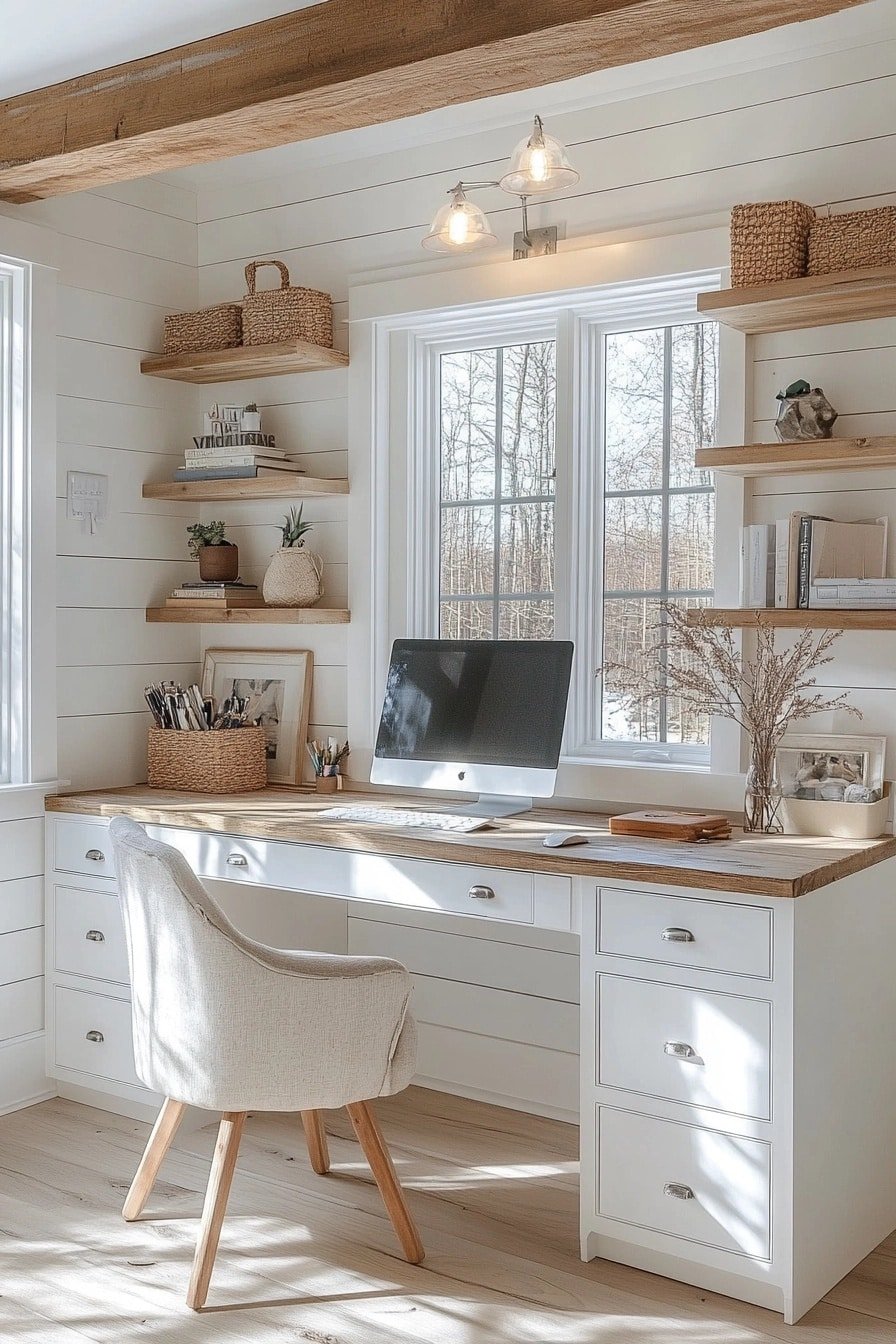 29 Small Home Office Farmhouse Style Ideas for a Cozy Workspace - DeskHive