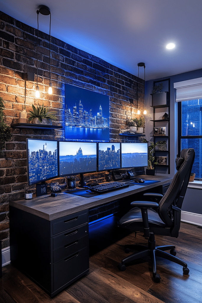 Sleek Tech-Savvy Workspace Decor