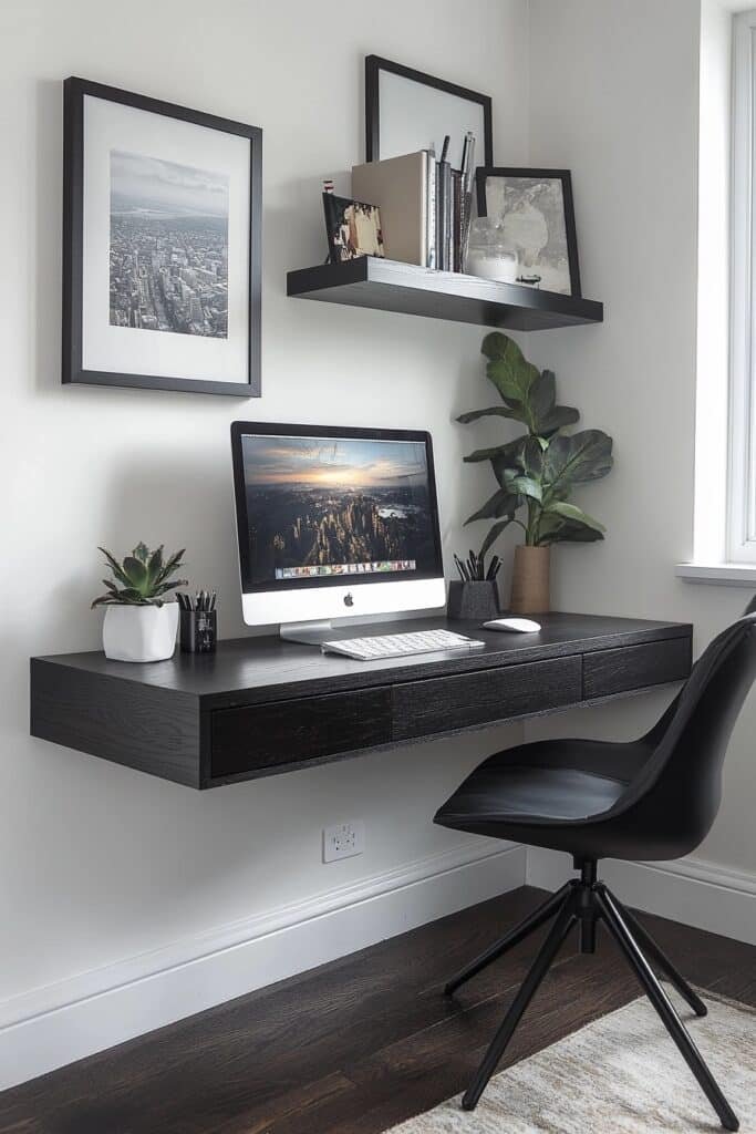 Space-Saving Floating Desk Design