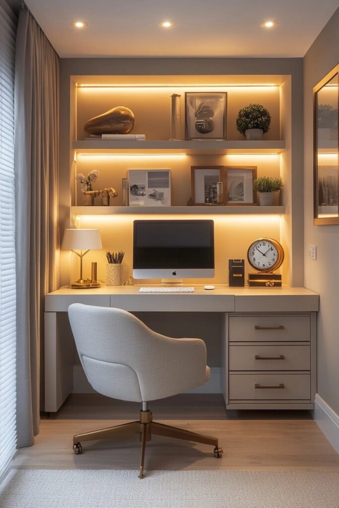 Space-Saving Wall-Mounted Desk Plan