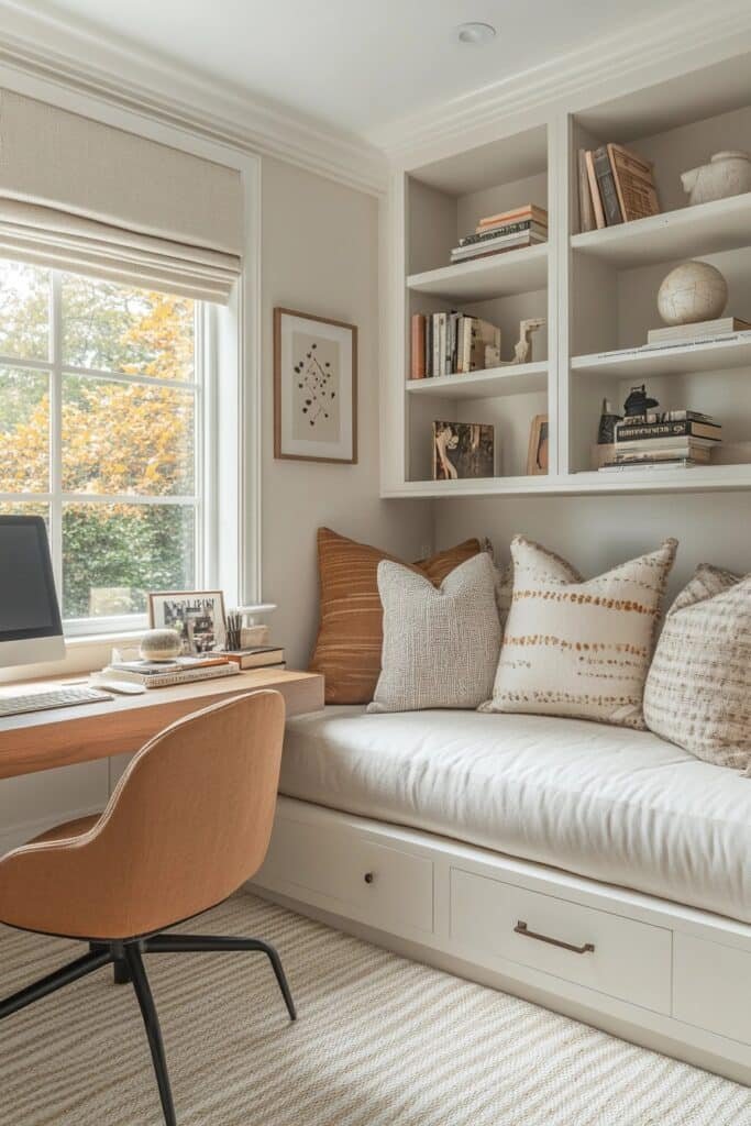 Streamlined Home Office with Twin Bed