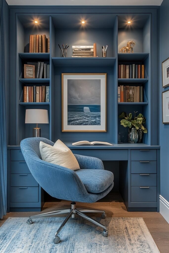 Tranquil Blue Study Nook