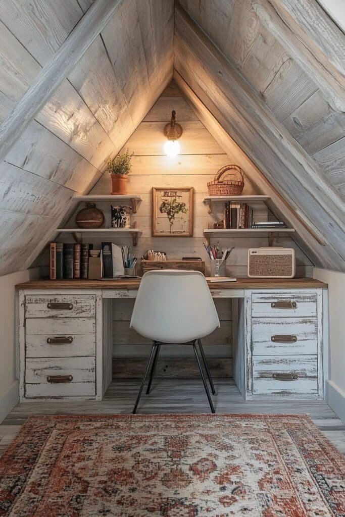 Under-Eaves Farmhouse Workspace